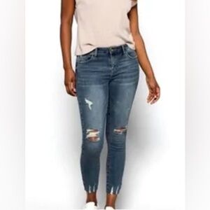 Pistola Lanissa Distressed Raw Scissored Hem Skinny Jeans Size 27